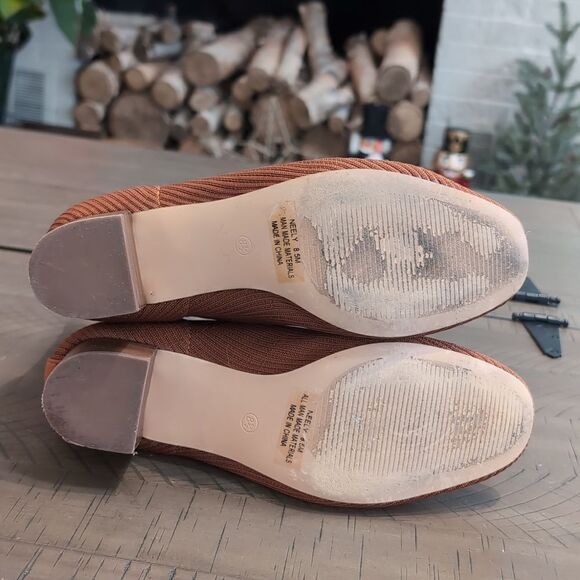 Joie Revolve Neely Sock Ribbed Ankle Booties Sz 8.5 Chestnut Brown Block Heel - Picture 8 of 12